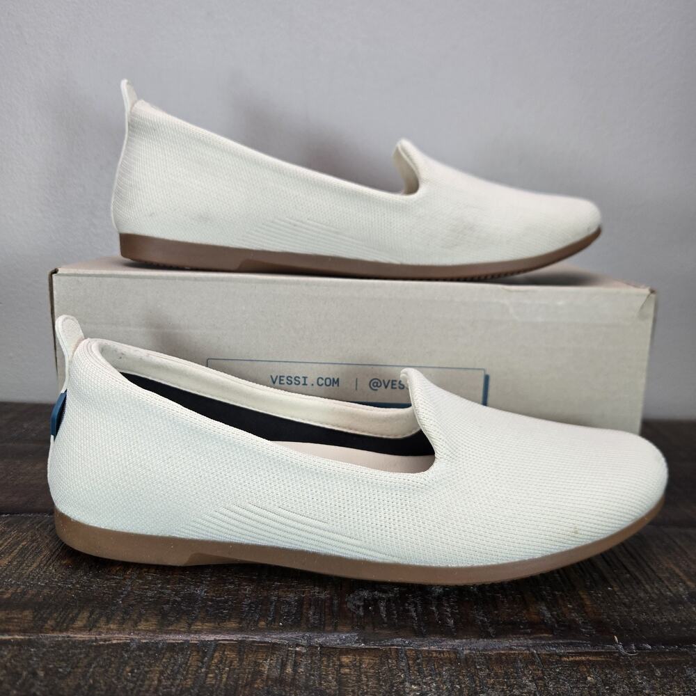 Vessi Market Flat Womens Size 6.5 Waterproof Shoes Slip On Casual Flats Sand